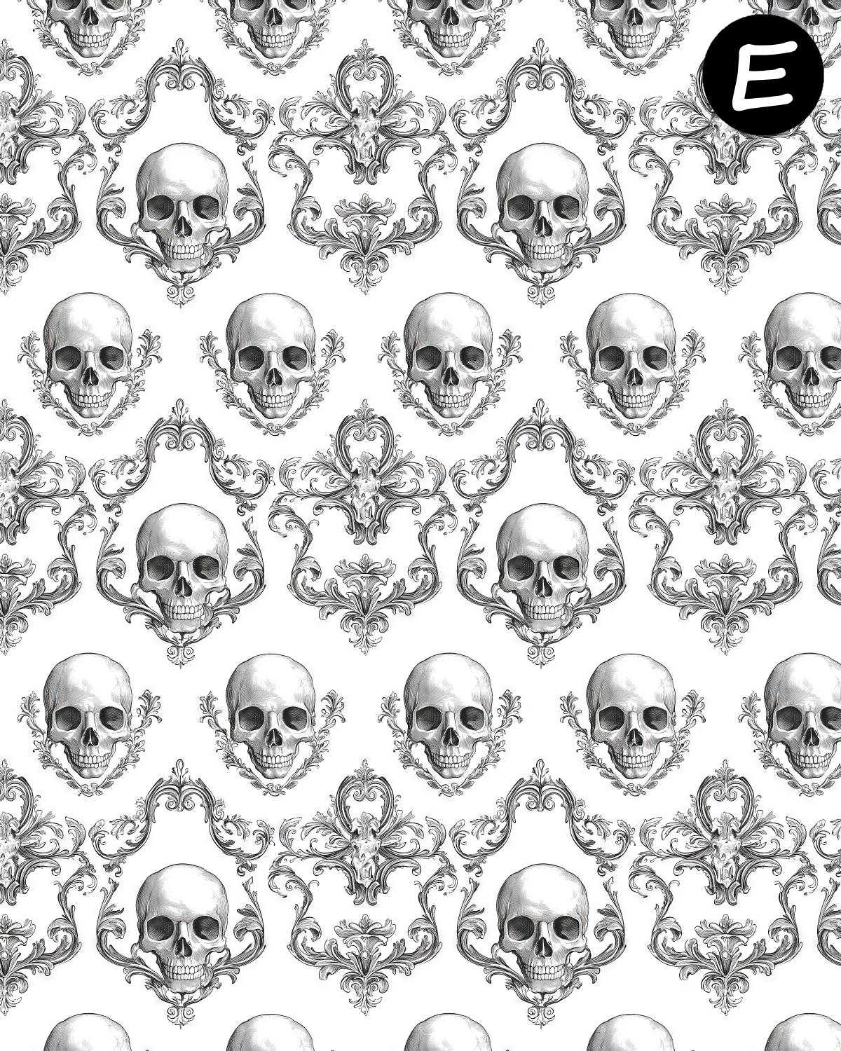 Gothic Skulls Polymer Clay Transfer Sheets | D894