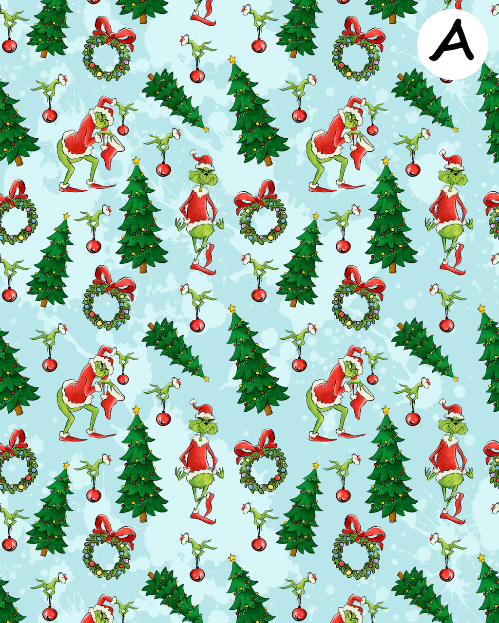 Grinch Christmas clay transfer sheet D895