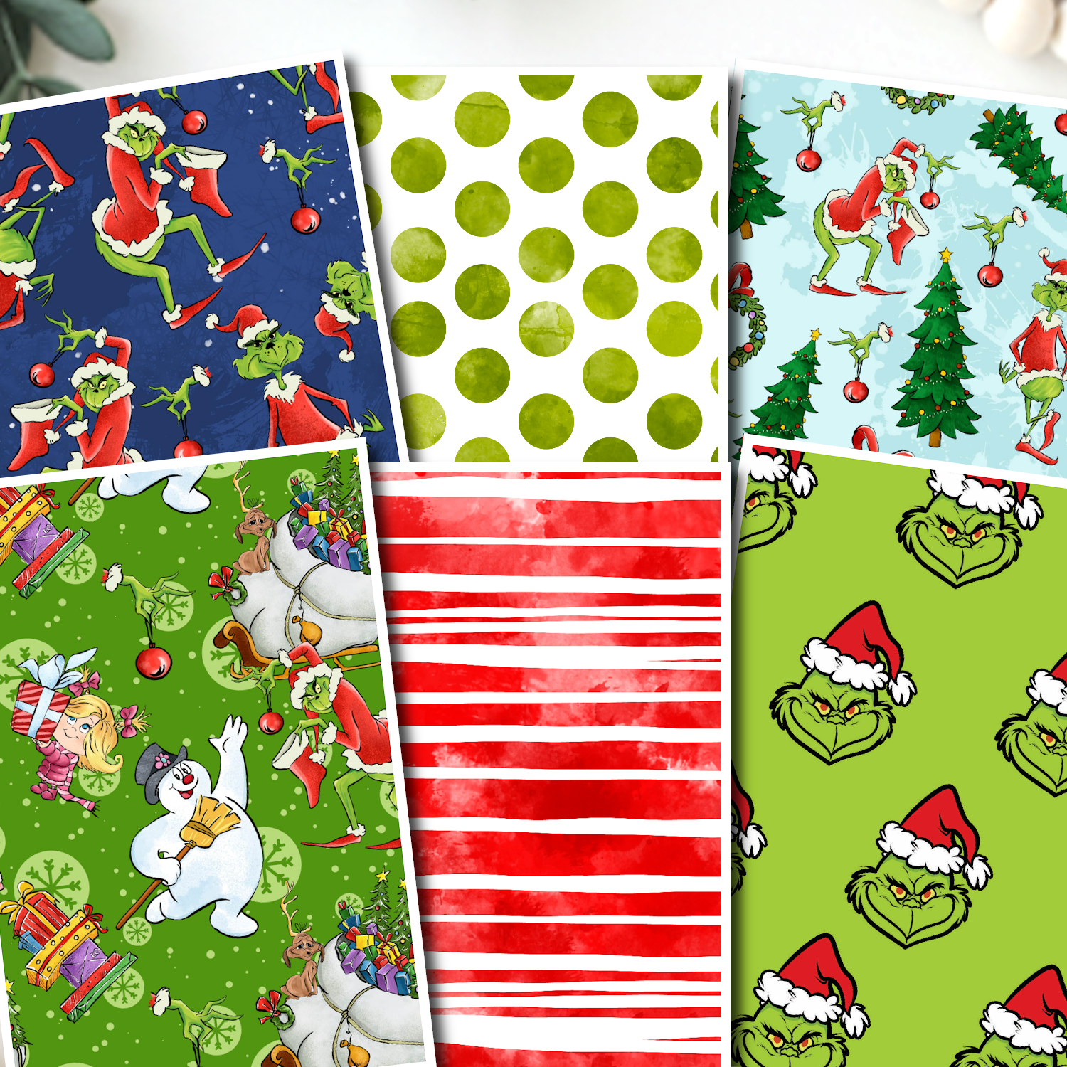 Grinch Christmas clay transfer sheet D895