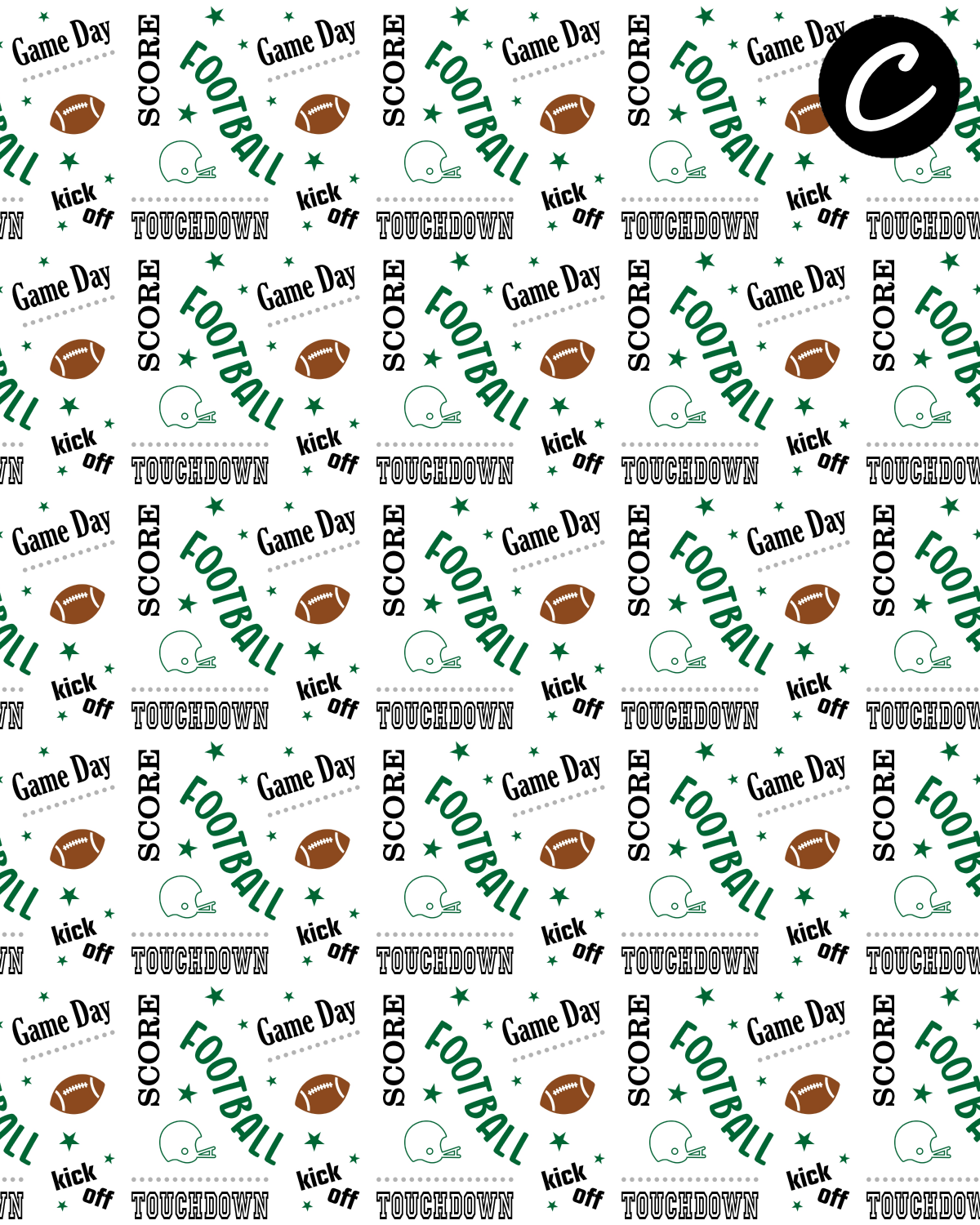 Football Polymer Clay Transfer Sheets D898