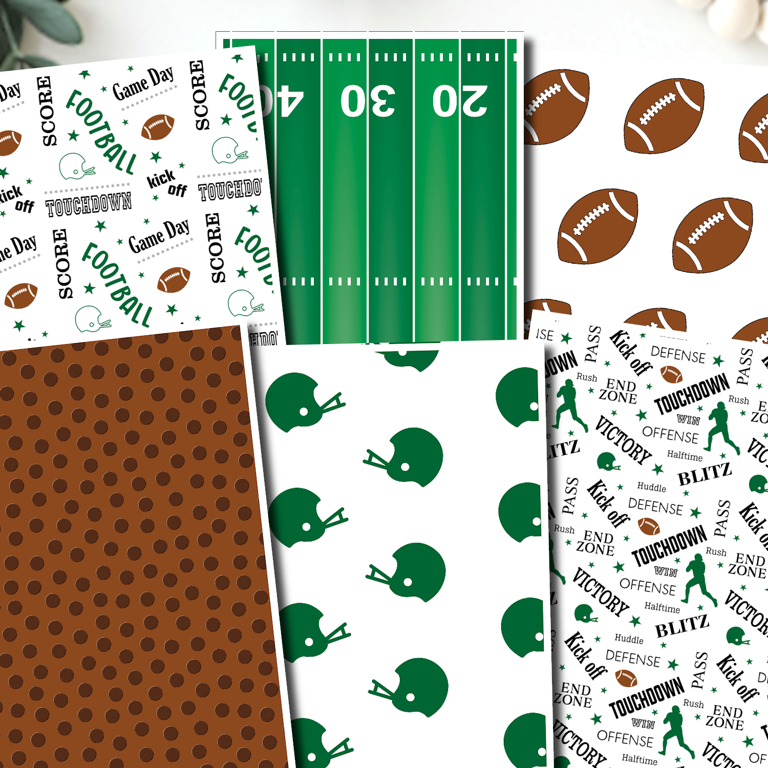 Football Polymer Clay Transfer Sheets D898