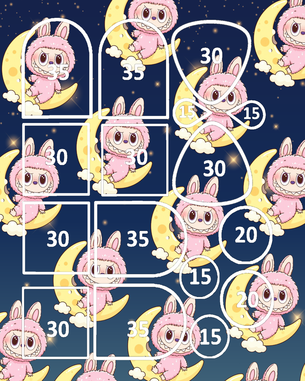 Labubu clay transfer sheet D899