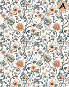 Jacobean Flowers Polymer Clay Transfer Sheets E902