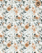 Jacobean Flowers Polymer Clay Transfer Sheets E902