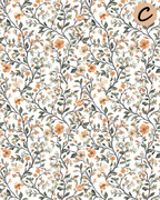 Jacobean Flowers Polymer Clay Transfer Sheets E902