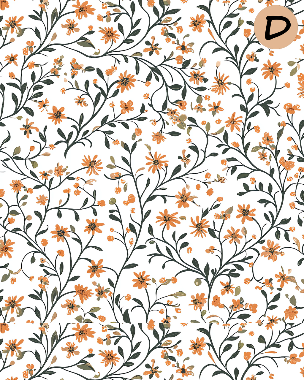 Jacobean Flowers Polymer Clay Transfer Sheets E902