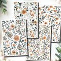 Jacobean Flowers Polymer Clay Transfer Sheets E902