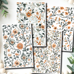 Jacobean Flowers Polymer Clay Transfer Sheets E902