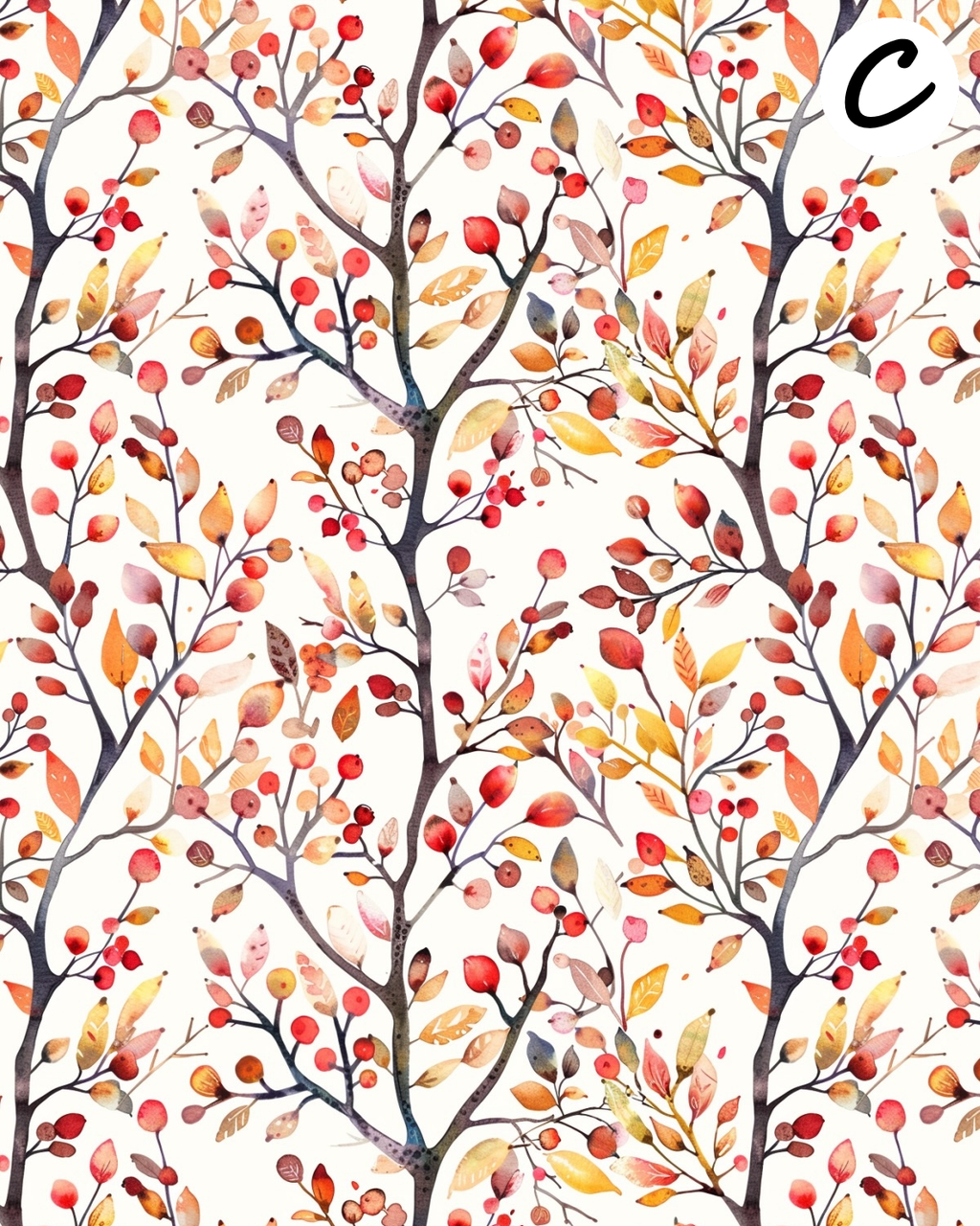 LEAVES AND BERRIES Polymer Clay Transfer Sheets | E903