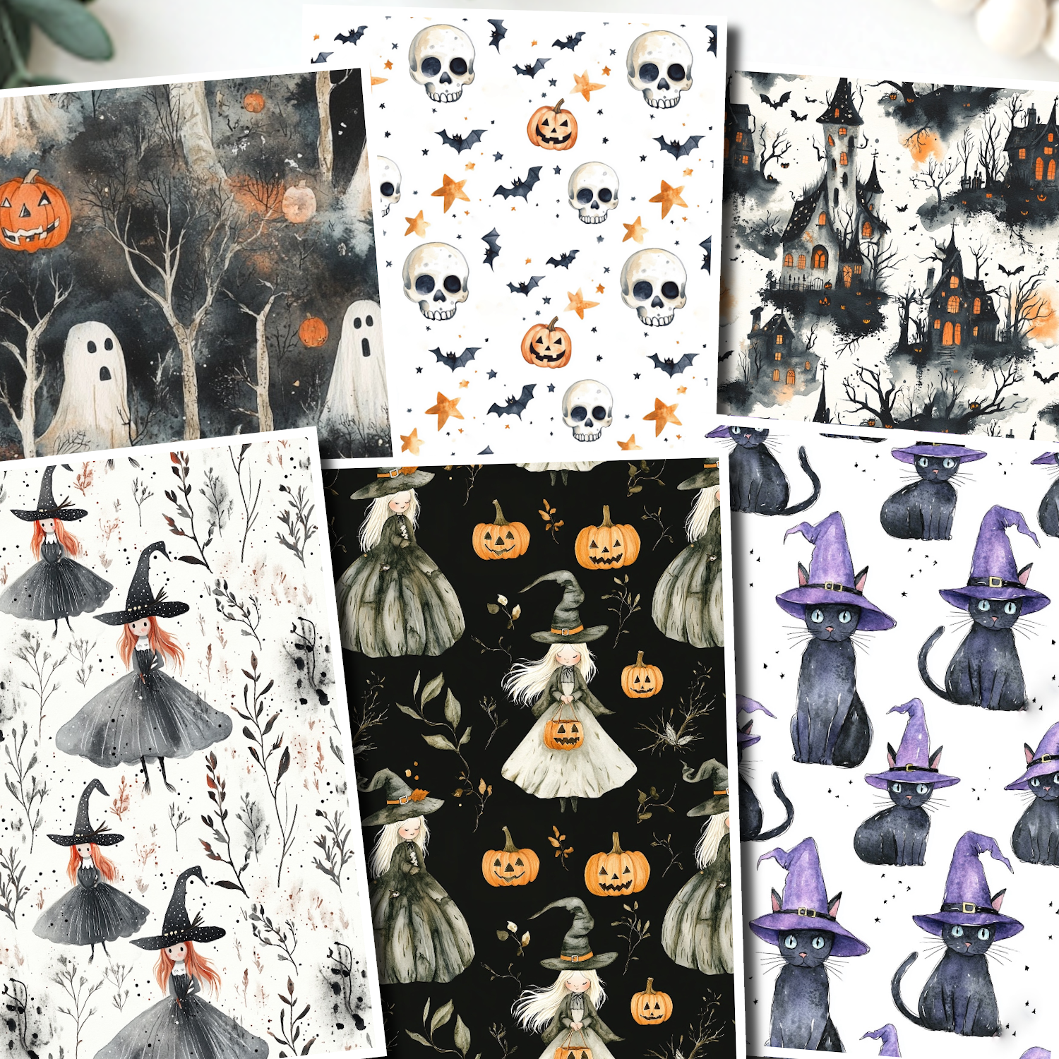 SHABBY HALLOWEEN Polymer Clay Transfer Sheets | E904