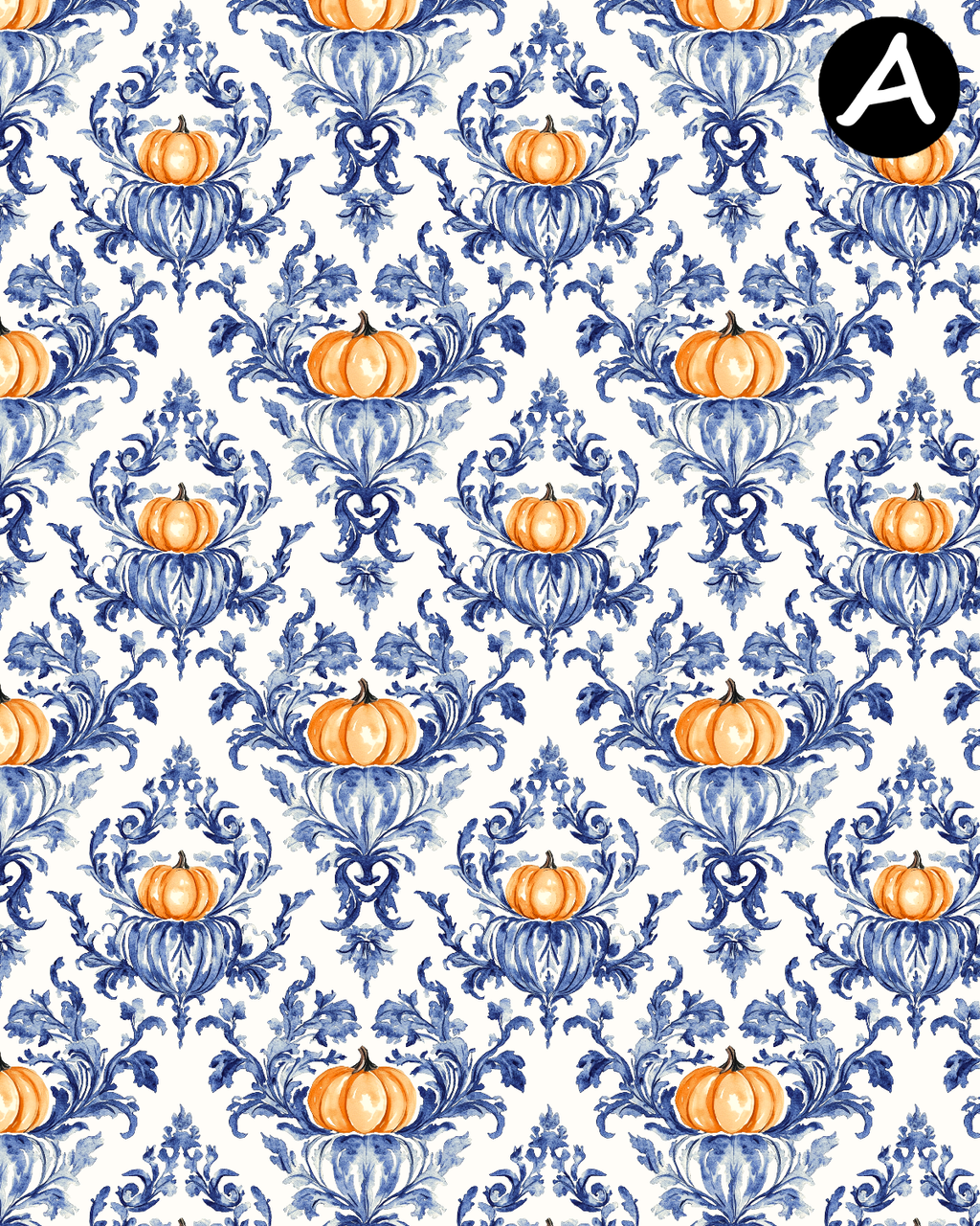Damask Pumpkins Polymer Clay Transfer Sheets | E905