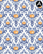 Damask Pumpkins Polymer Clay Transfer Sheets | E905