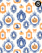 Damask Pumpkins Polymer Clay Transfer Sheets | E905