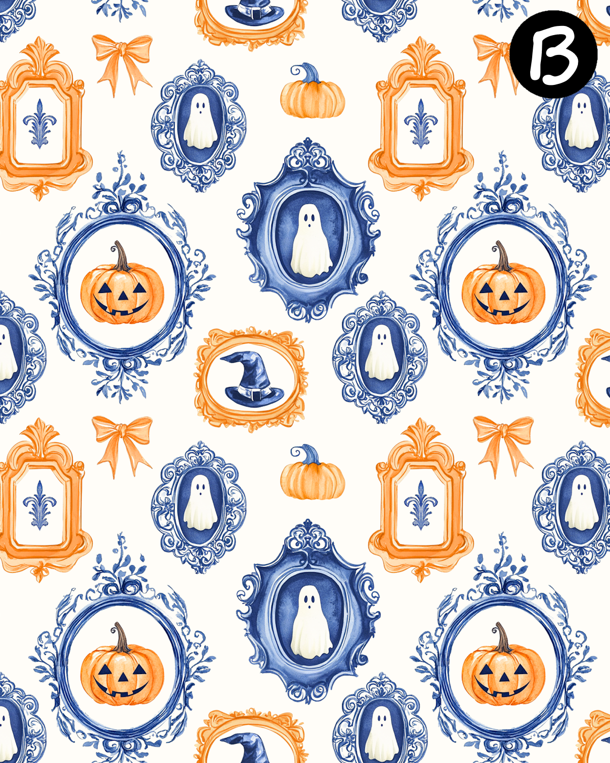 Damask Pumpkins Polymer Clay Transfer Sheets | E905