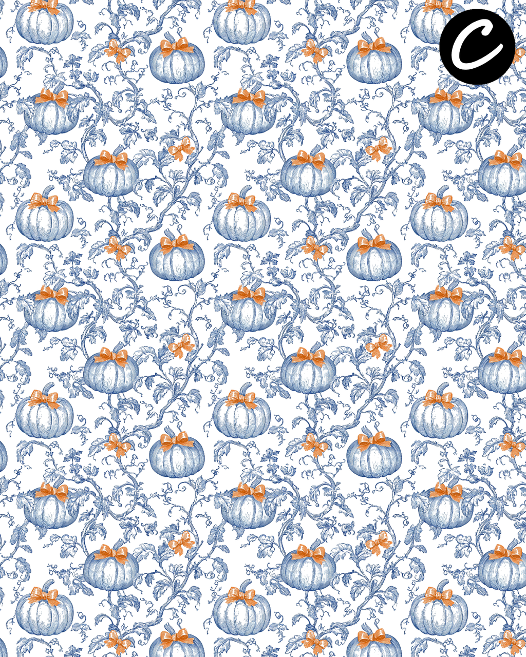 Damask Pumpkins Polymer Clay Transfer Sheets | E905