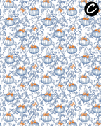 Damask Pumpkins Polymer Clay Transfer Sheets | E905