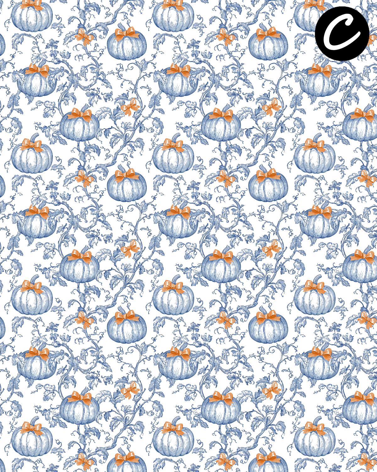 Damask Pumpkins Polymer Clay Transfer Sheets | E905