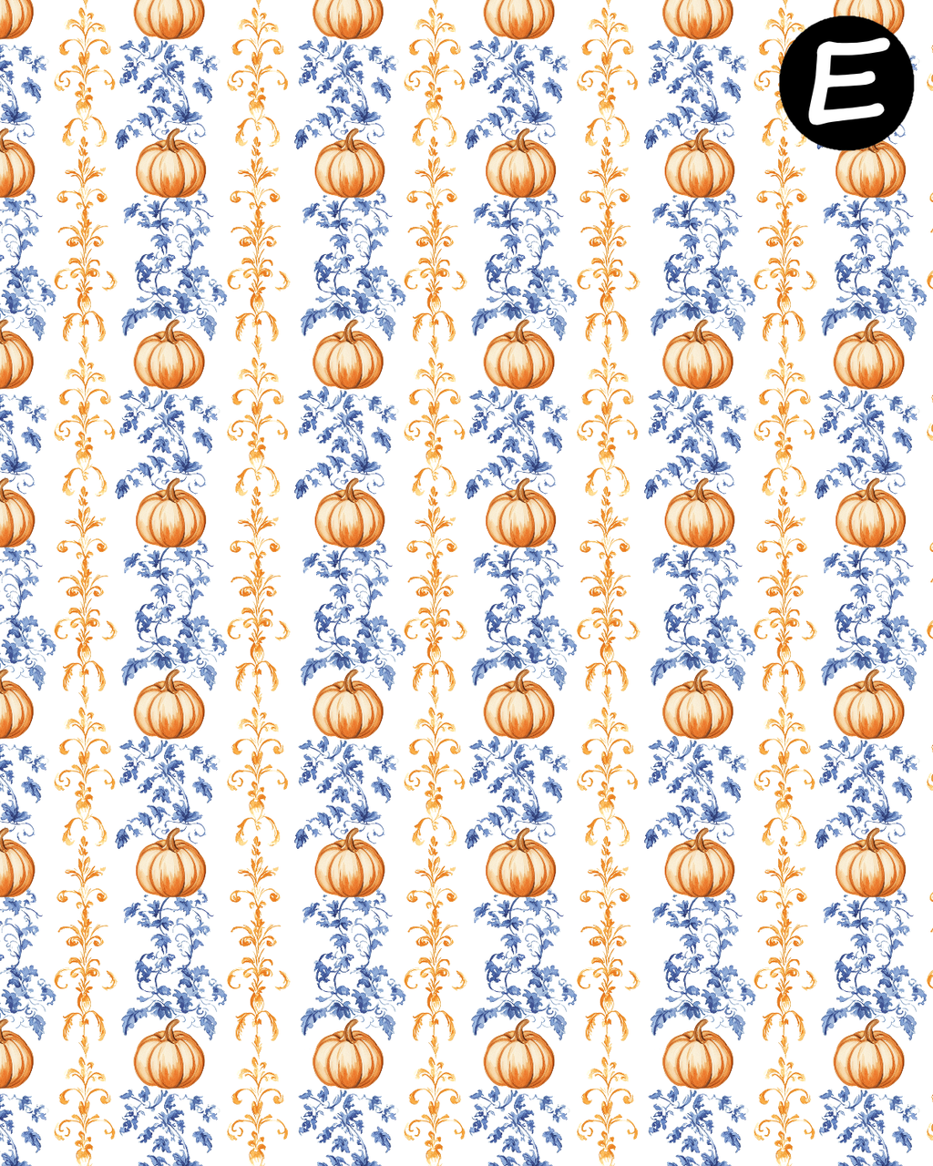 Damask Pumpkins Polymer Clay Transfer Sheets | E905