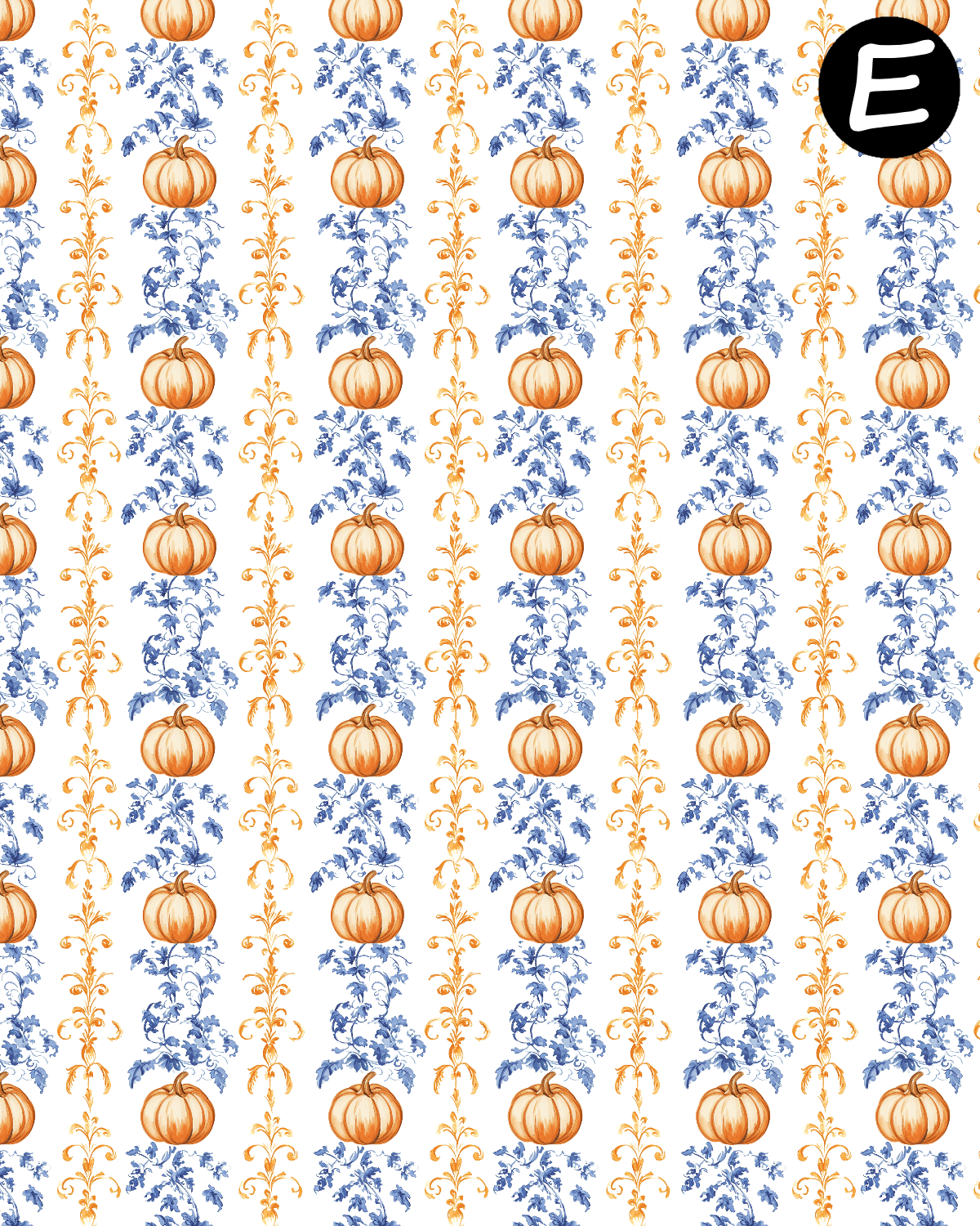 Damask Pumpkins Polymer Clay Transfer Sheets | E905