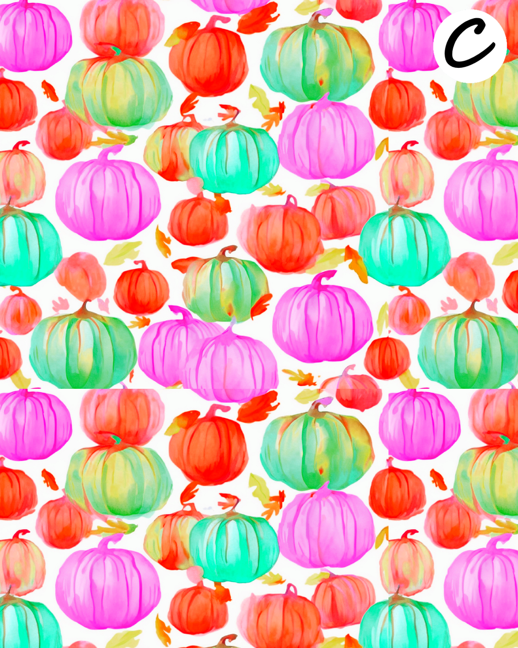 COLORFUL PUMPKINS Polymer Clay Transfer Sheets | E908