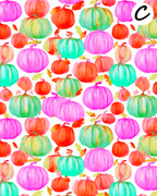 COLORFUL PUMPKINS Polymer Clay Transfer Sheets | E908