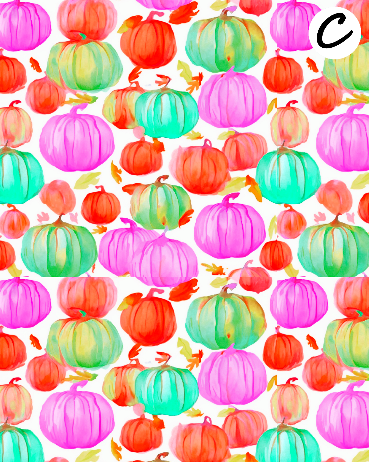 COLORFUL PUMPKINS Polymer Clay Transfer Sheets | E908
