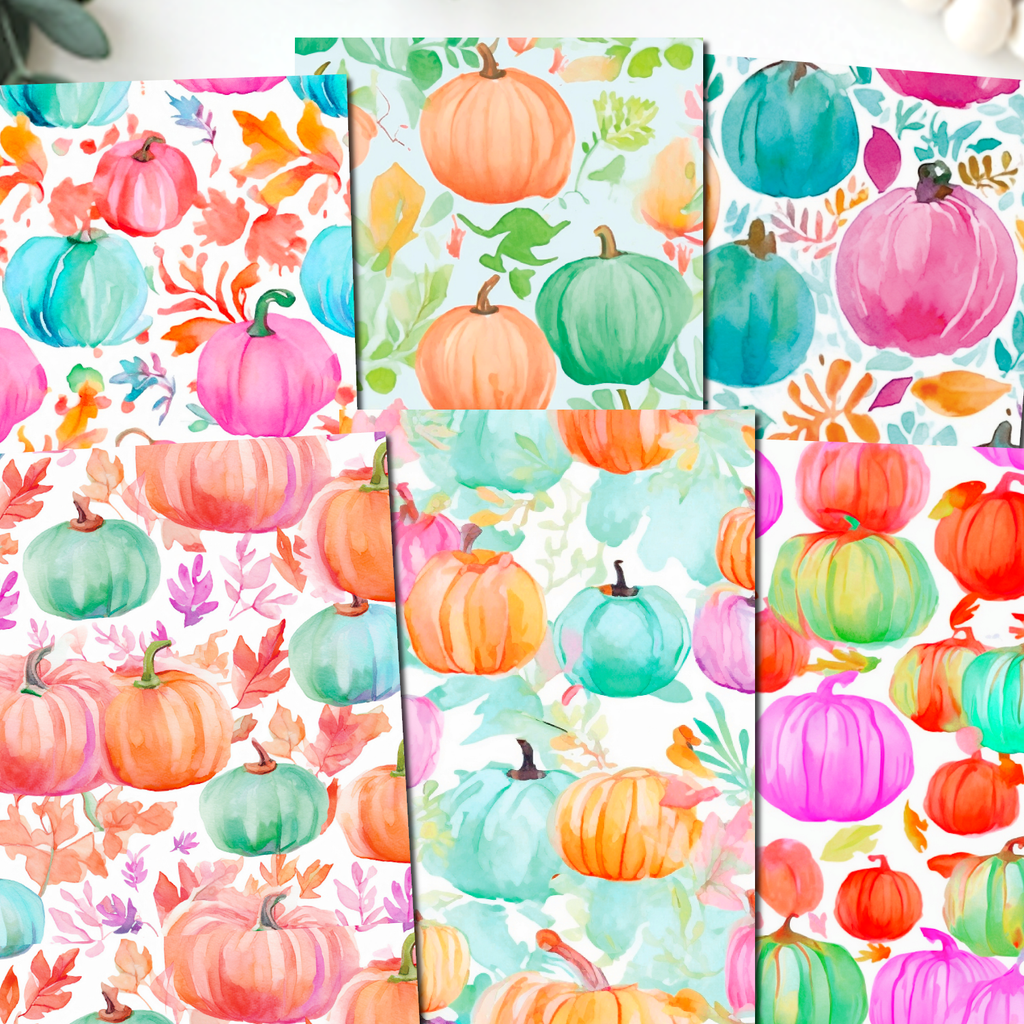 COLORFUL PUMPKINS Polymer Clay Transfer Sheets | E908