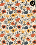 Boho Western Floral Polymer Clay Transfer Sheets | E911