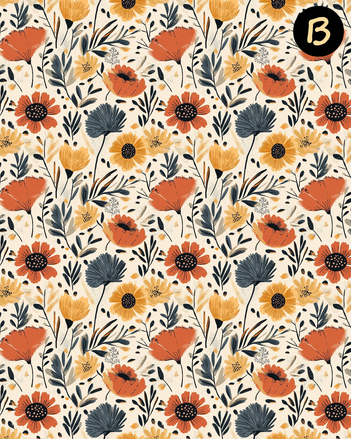 Boho Western Floral Polymer Clay Transfer Sheets | E911