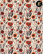 Boho Western Floral Polymer Clay Transfer Sheets | E911
