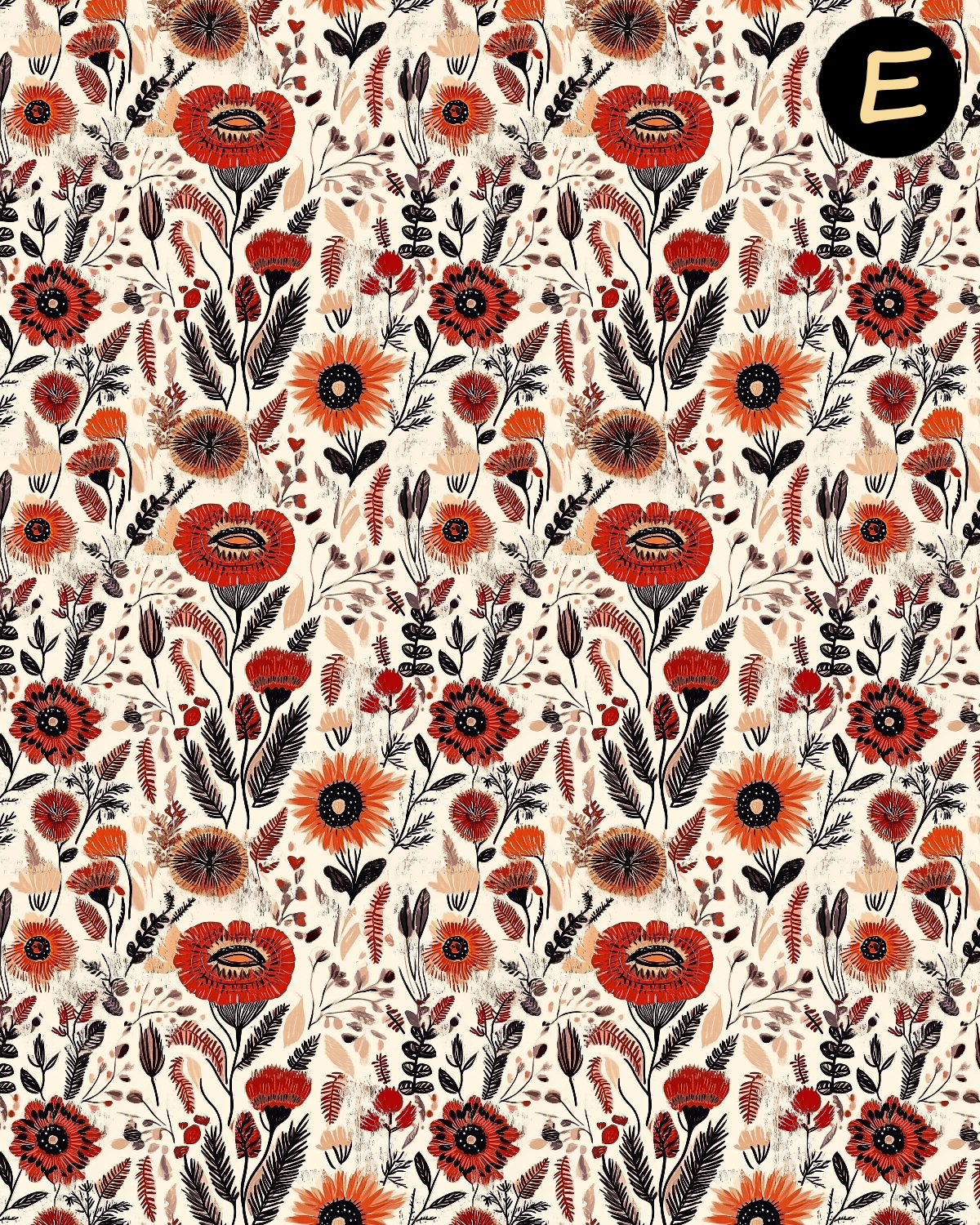 Boho Western Floral Polymer Clay Transfer Sheets | E911
