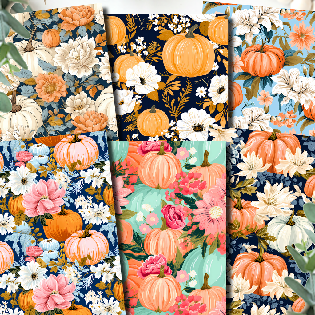 ROMANTIC PUMPKINS Polymer Clay Transfer Sheets | E913