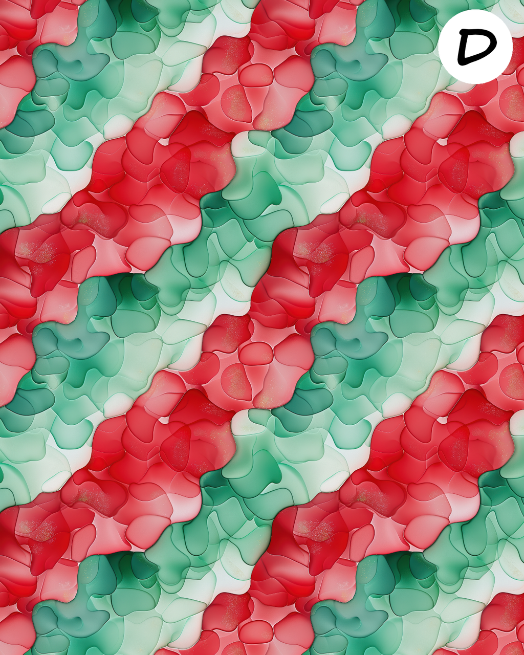 Christmas Alcohol Ink clay transfer sheet E934