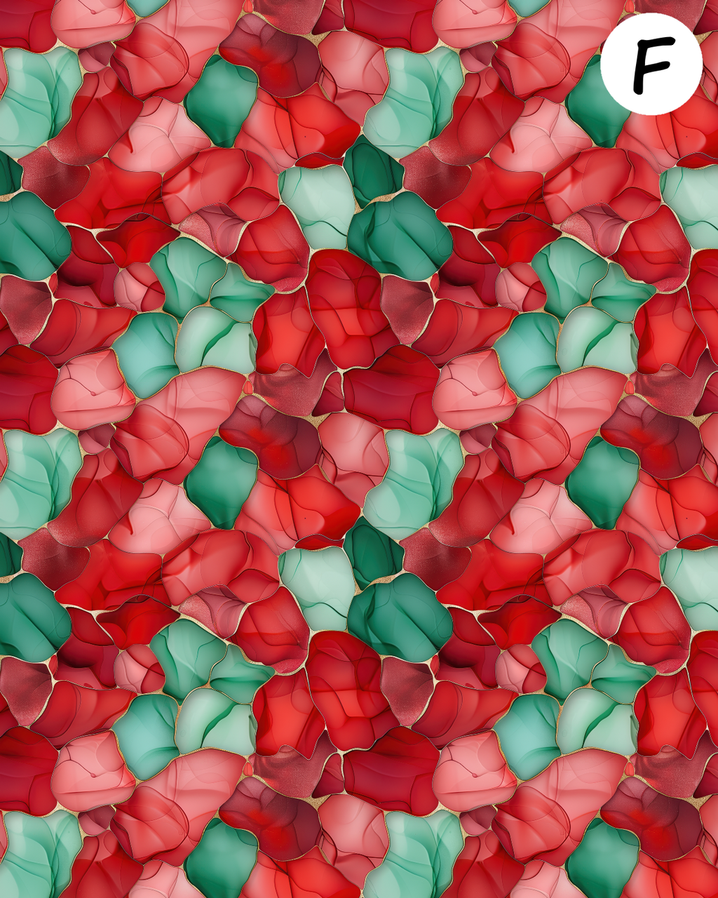 Christmas Alcohol Ink clay transfer sheet E934