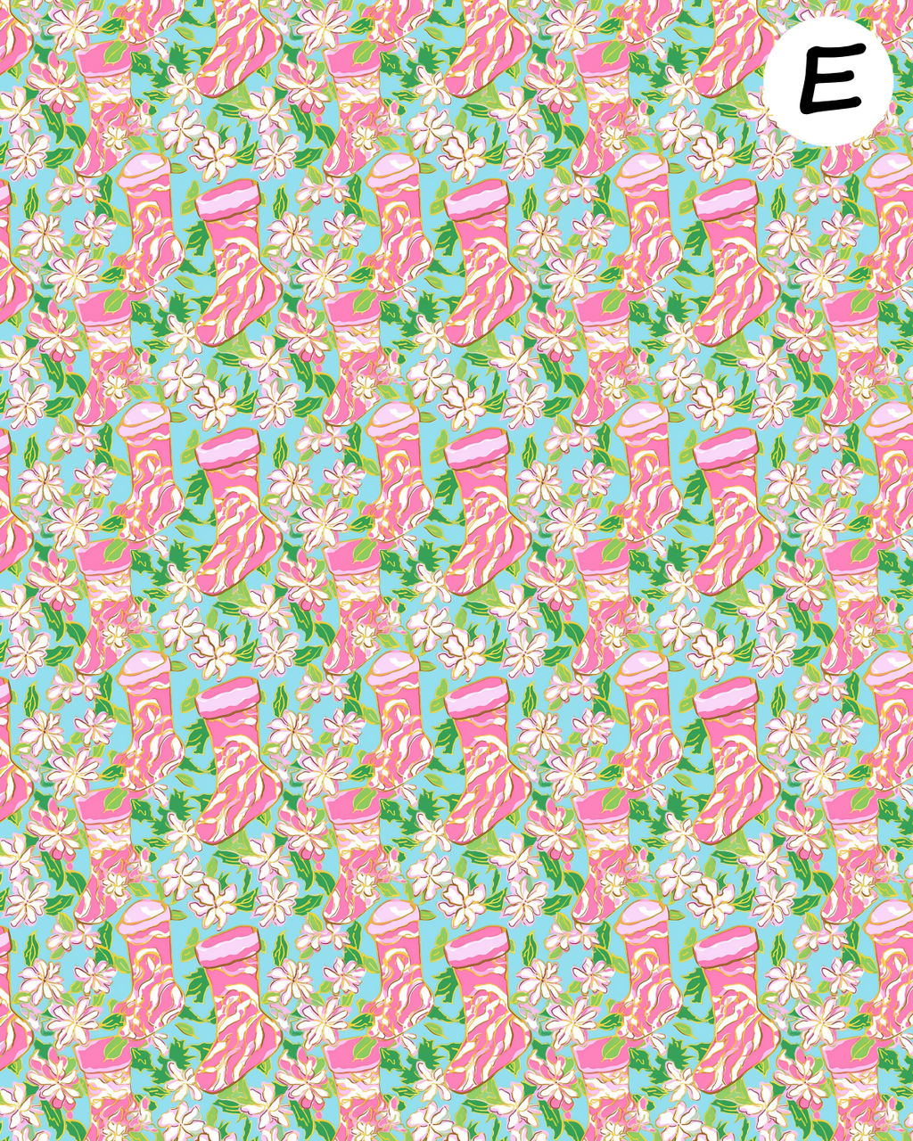 Preppy Christmas clay transfer sheet E940