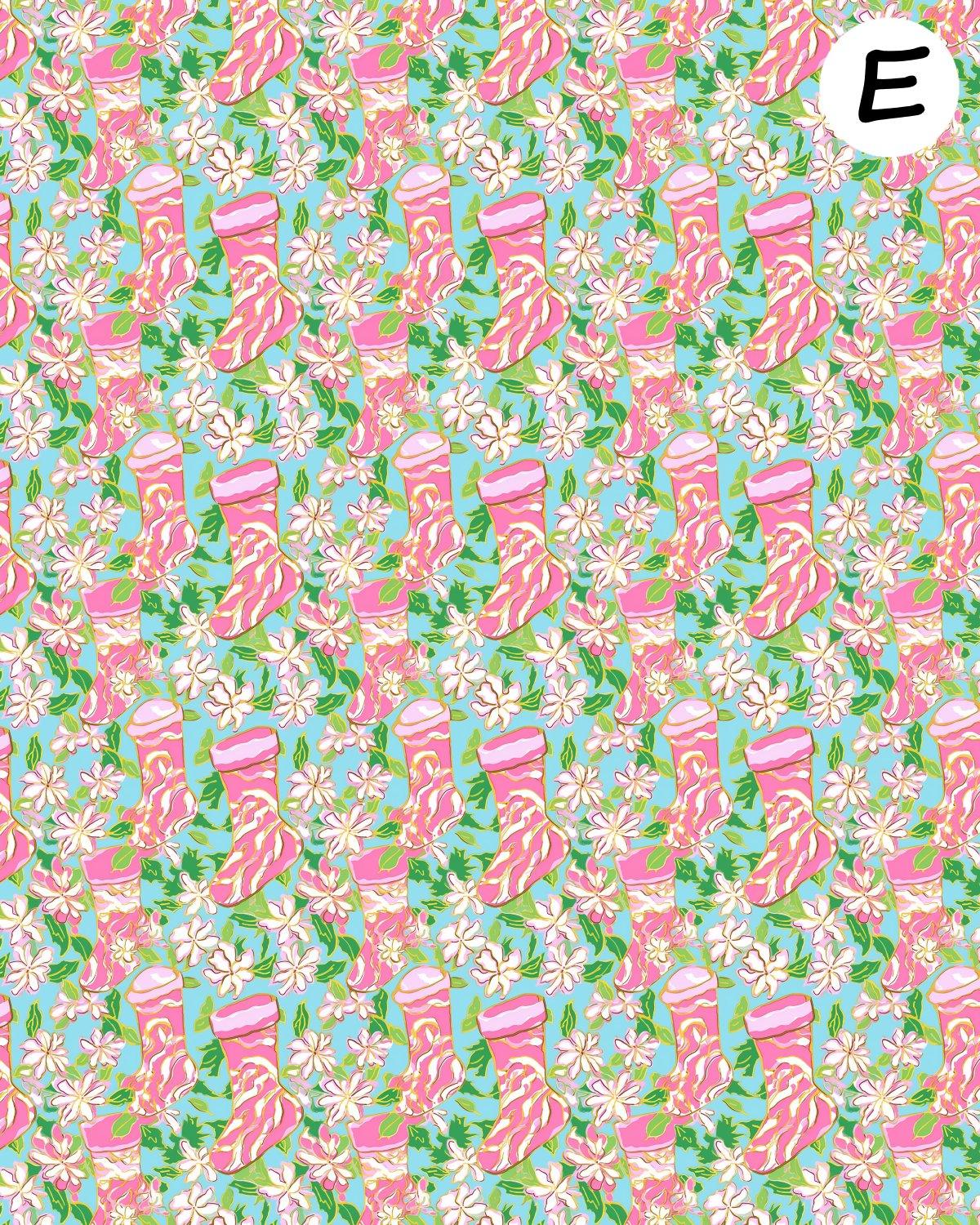 Preppy Christmas clay transfer sheet E940