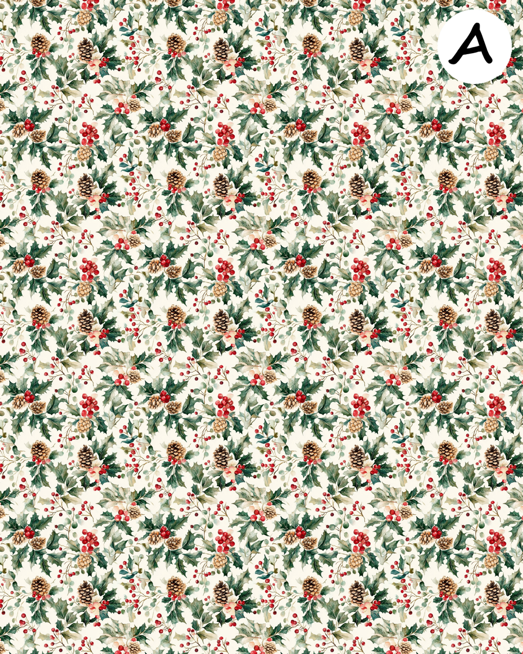 Christmas Florals clay transfer sheet E941
