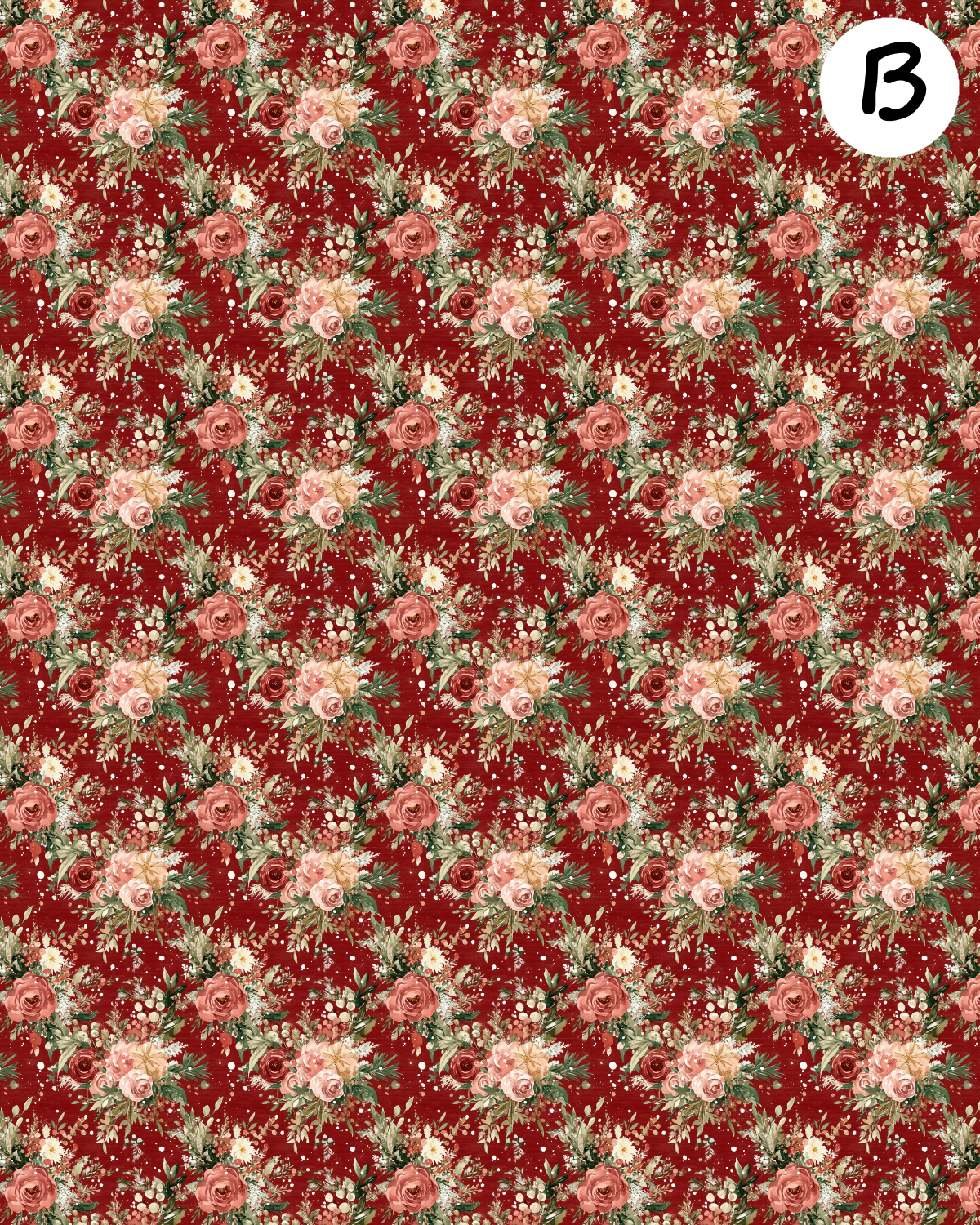 Christmas Florals clay transfer sheet E941