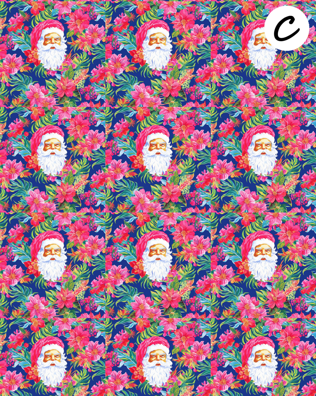 Preppy Tropical Santa clay transfer sheet E942