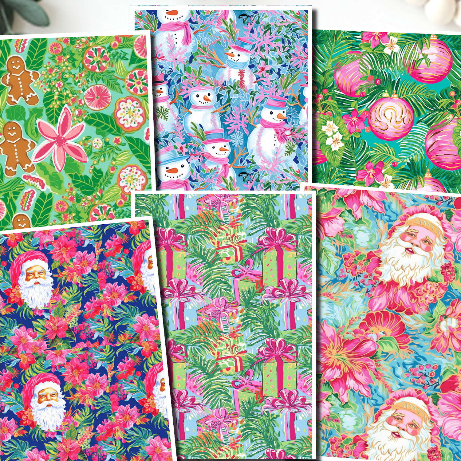 Preppy Tropical Santa clay transfer sheet E942