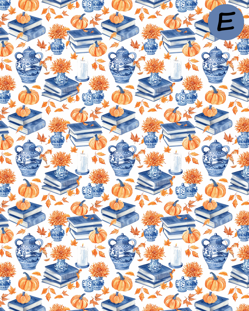Fall Chinoiserie Polymer Clay Transfer Sheets | E943