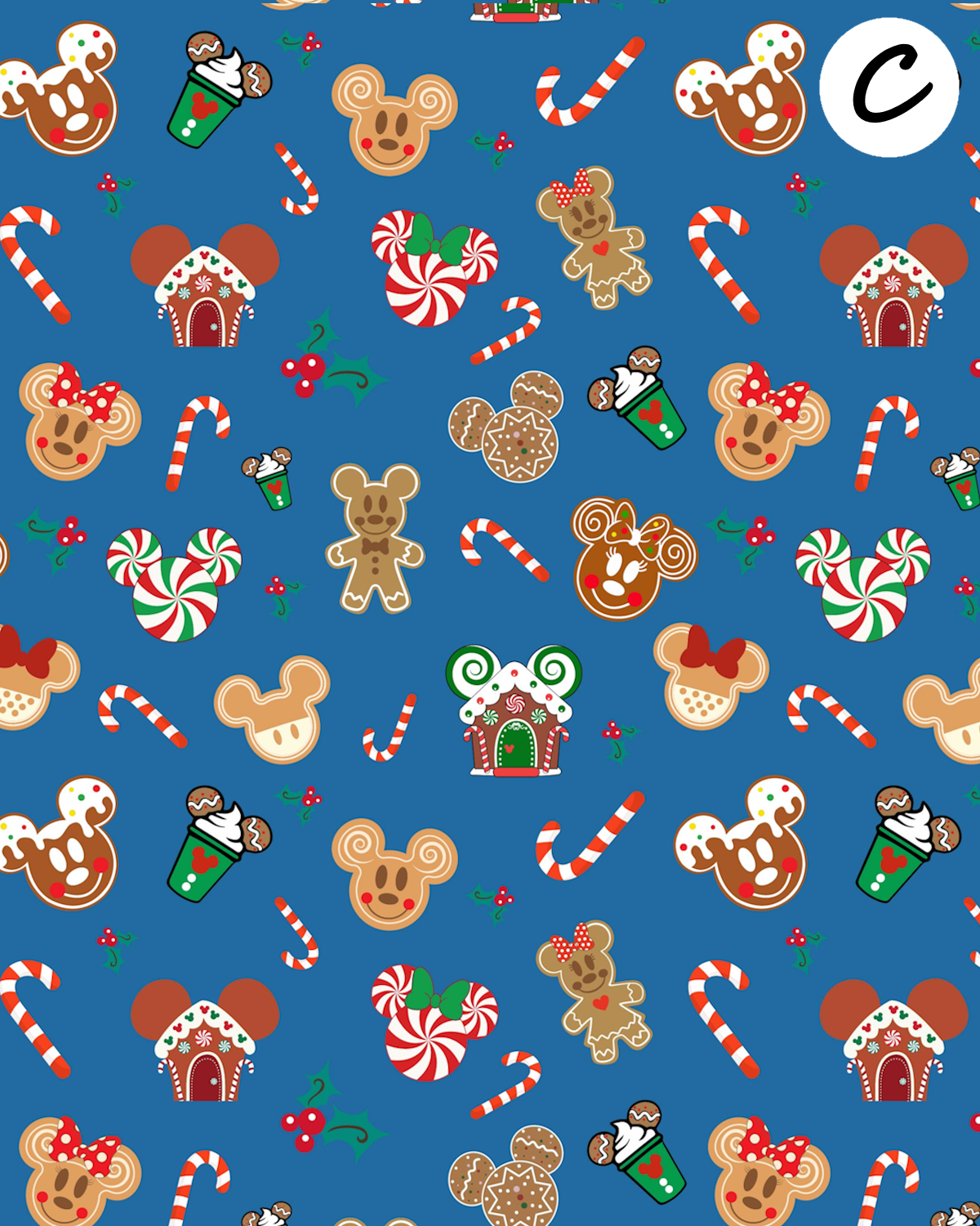 Mickey Christmas clay transfer sheet E944