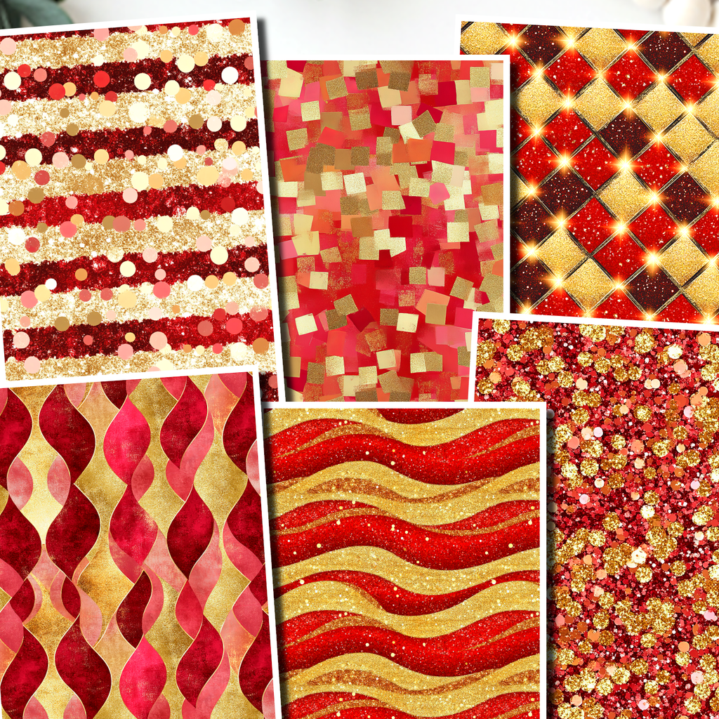 Red Glitter clay transfer sheet E947