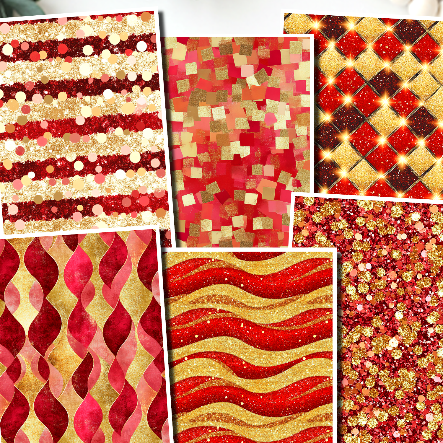 Red Glitter clay transfer sheet E947
