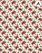 Christmas Red Bows clay transfer sheet  E949
