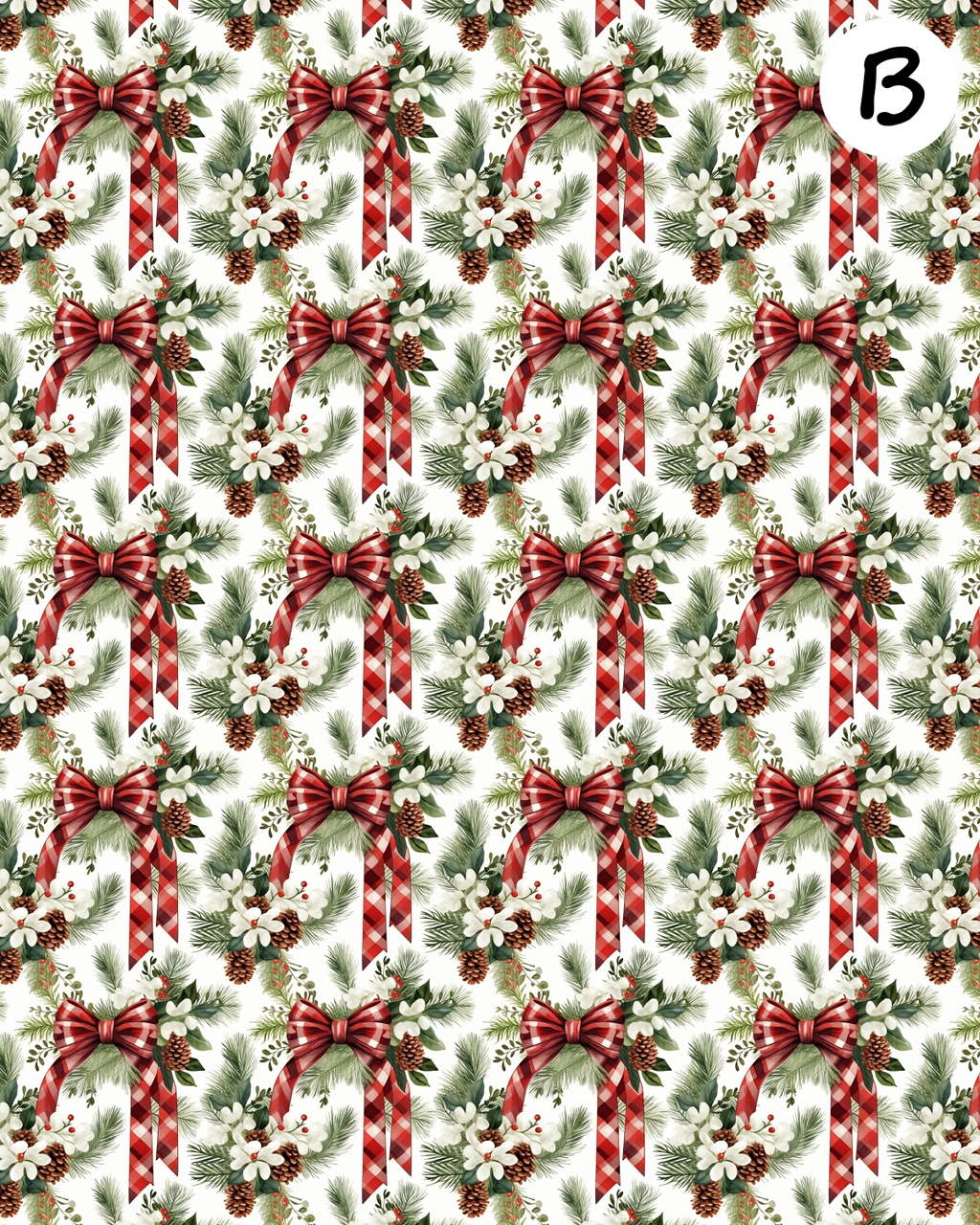 Red Bows clay transfer sheet E949