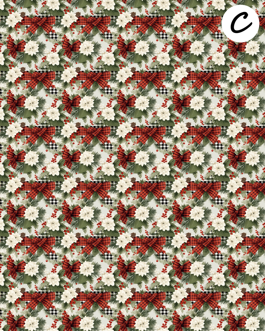 Red Bows clay transfer sheet E949