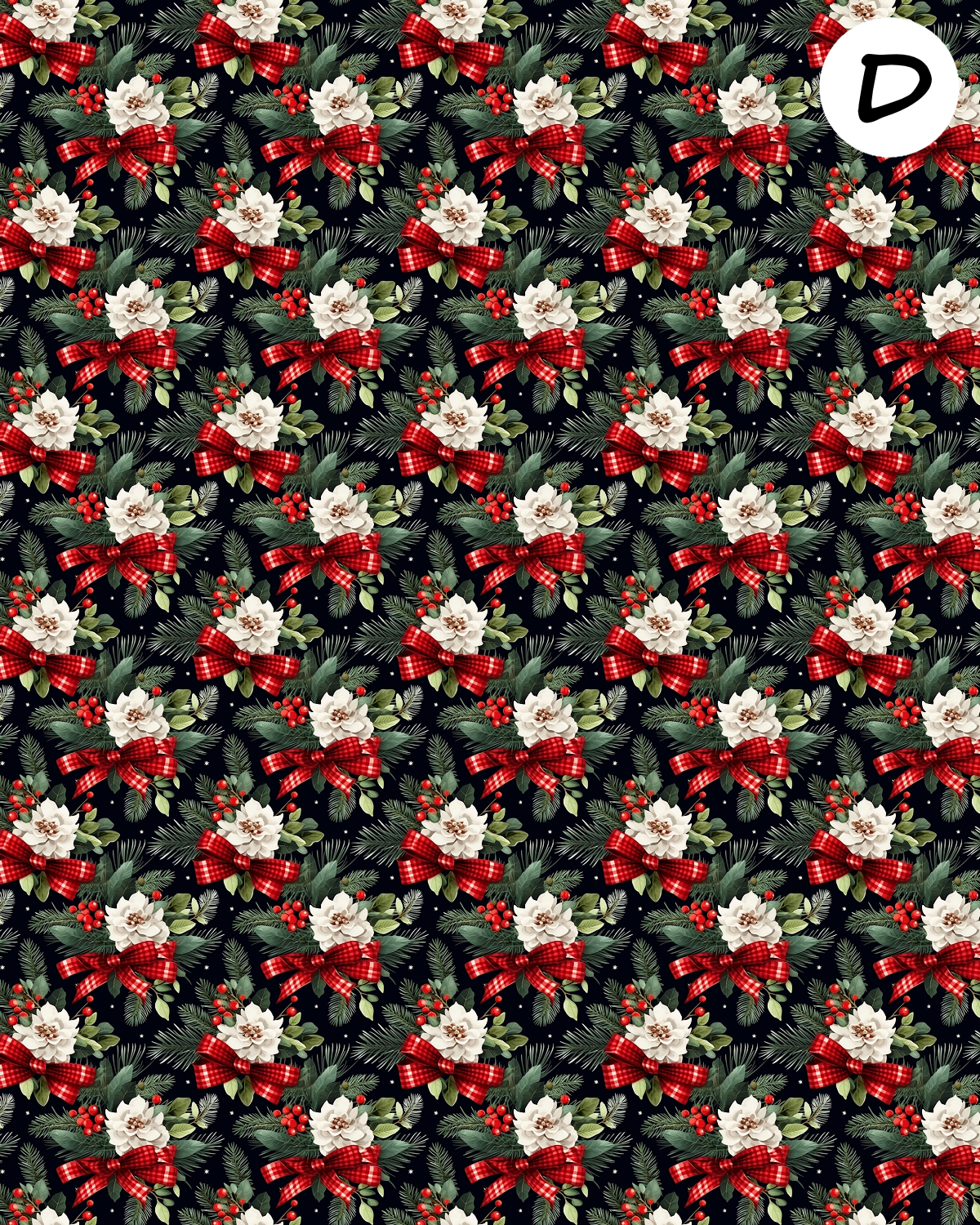 Red Bows clay transfer sheet E949