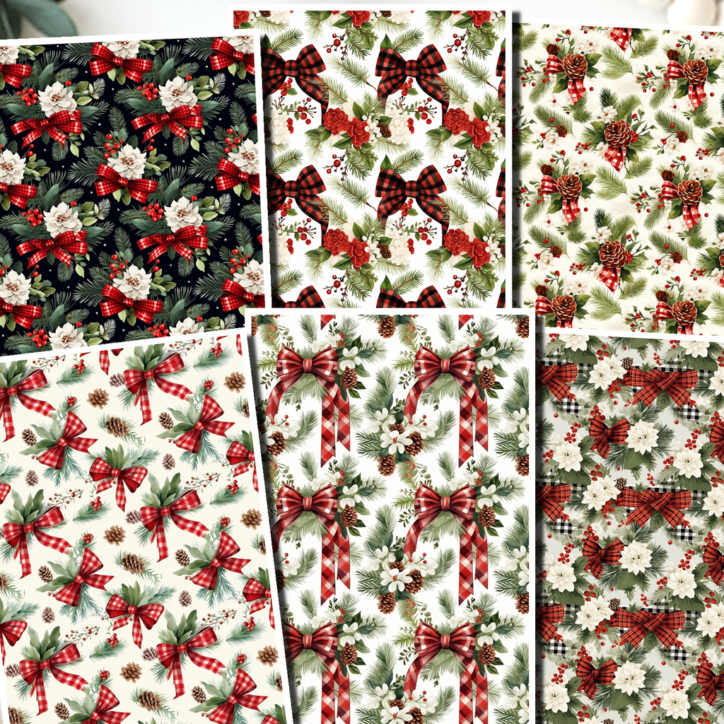 Red Bows clay transfer sheet E949