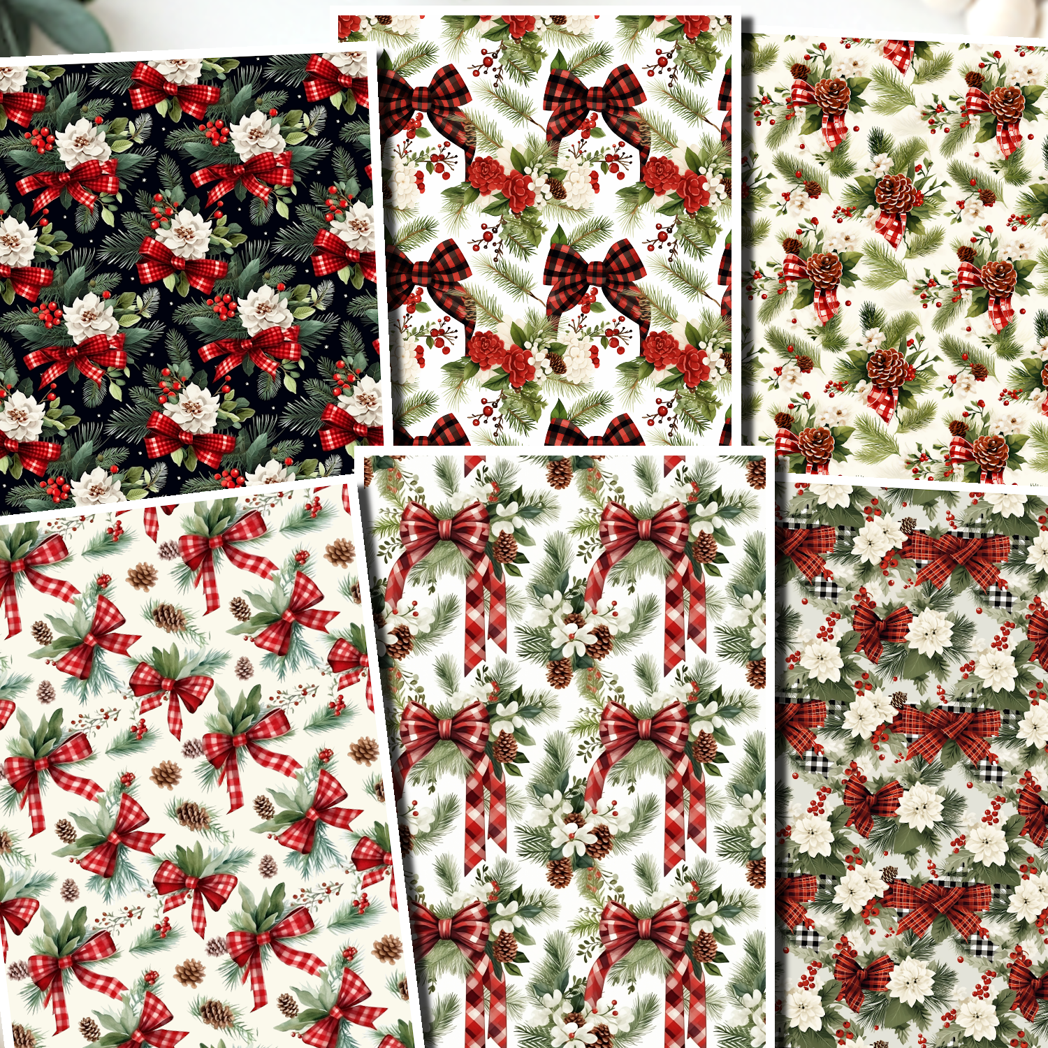 Red Bows clay transfer sheet E949